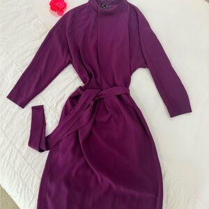 Escada Rich Purple Long Sleeve Dress